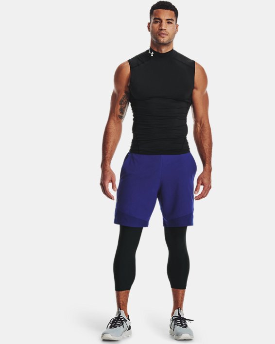Men's HeatGear® ¾ Leggings, Black, pdpMainDesktop image number 2